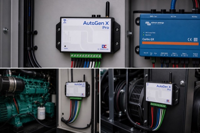 AutoGen X Pro installed in generator and control panel examples