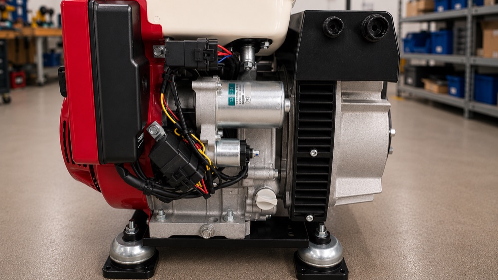 V100 AutoGen alternator side with Honda GX390 engine