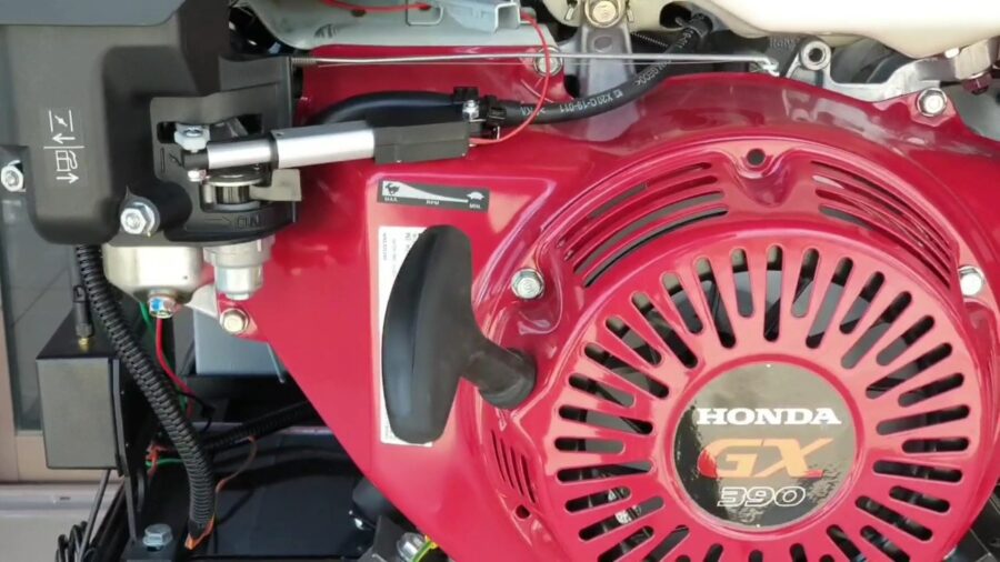 Choke linear actuator installed on a Honda GX390 generator engine
