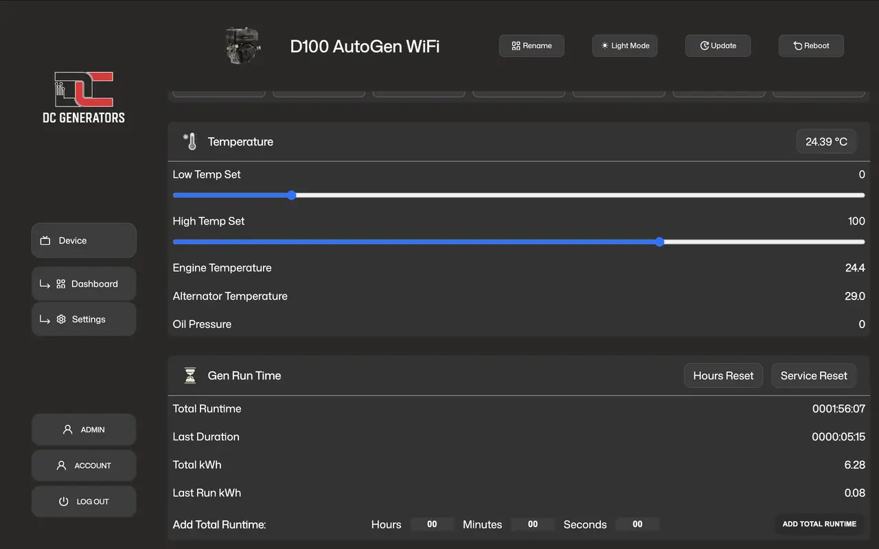 AutoGen X Pro schedule and settings
